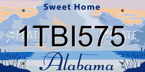 1TBI575 Alabama License Plate