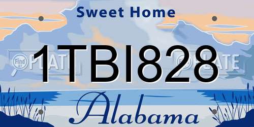 1TBI828 Alabama License Plate