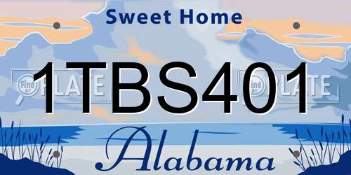 1TBS401 Alabama License Plate