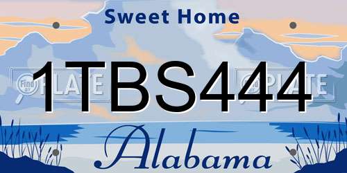 1TBS444 Alabama License Plate