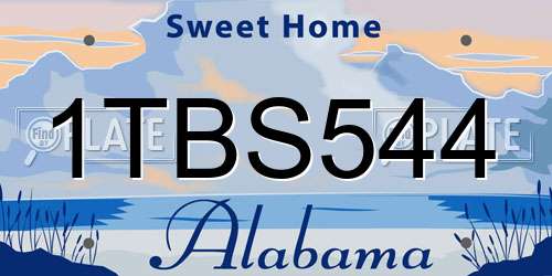 1TBS544 Alabama License Plate