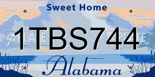 1TBS744 Alabama License Plate