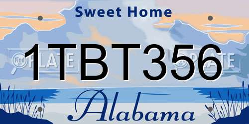1TBT356 Alabama License Plate