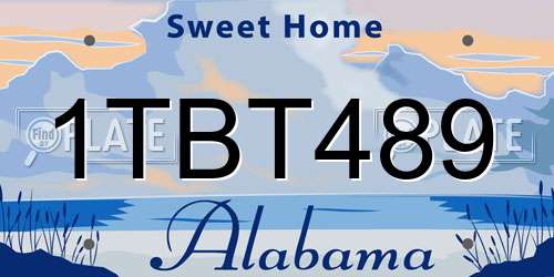 1TBT489 Alabama License Plate