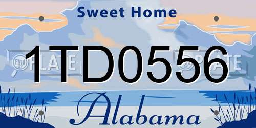 1TD0556 Alabama License Plate