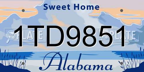 1TD9851 Alabama License Plate