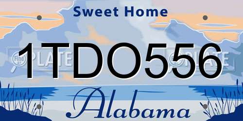 1TDO556 Alabama License Plate