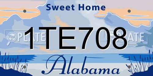 1TE708 Alabama License Plate