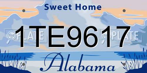 1TE9617 Alabama License Plate