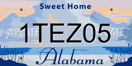 1TEZ05 Alabama License Plate
