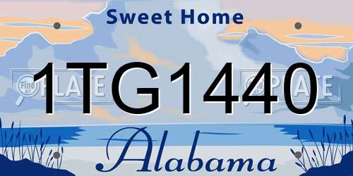 1TG1440 Alabama License Plate