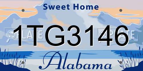 1TG3146 Alabama License Plate