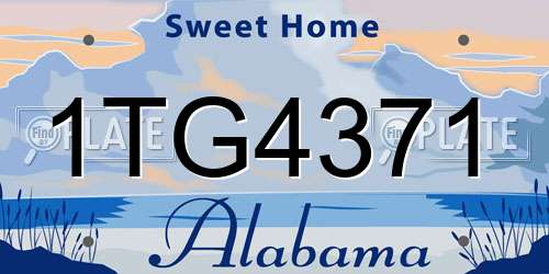 1TG4371 Alabama License Plate