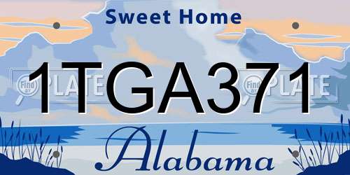 1TGA371 Alabama License Plate