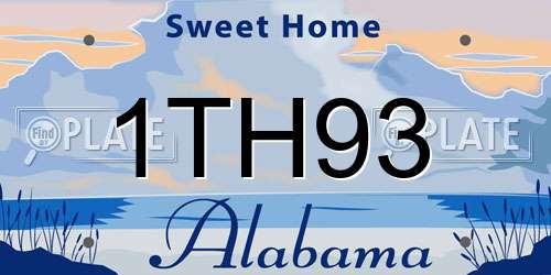 1TH93 Alabama License Plate