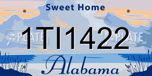 1TI1422 Alabama License Plate