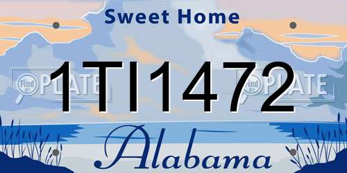 1TI1472 Alabama License Plate