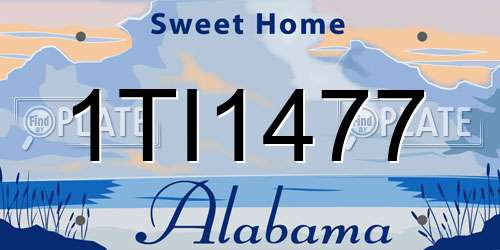 1TI1477 Alabama License Plate