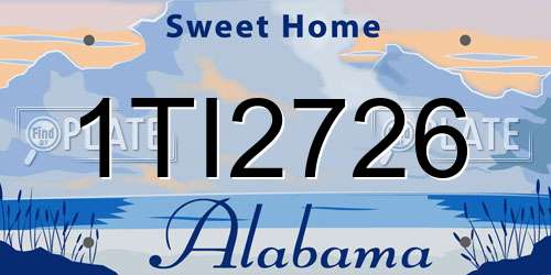 1TI2726 Alabama License Plate