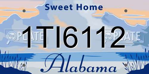 1TI6112 Alabama License Plate