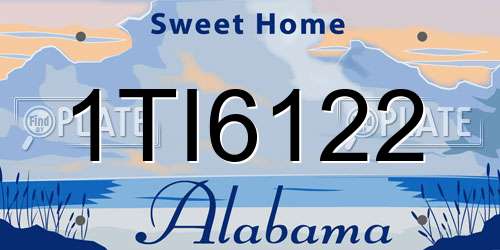 1TI6122 Alabama License Plate