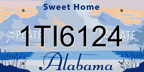 1TI6124 Alabama License Plate