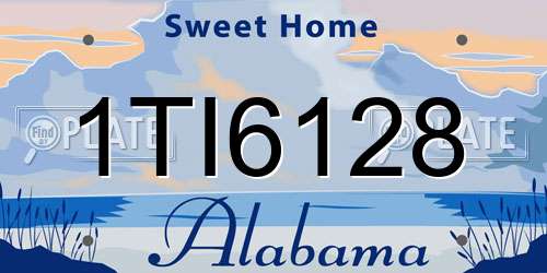 1TI6128 Alabama License Plate