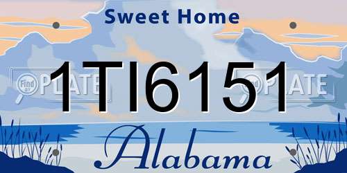 1TI6151 Alabama License Plate