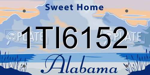1TI6152 Alabama License Plate