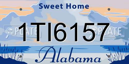 1TI6157 Alabama License Plate