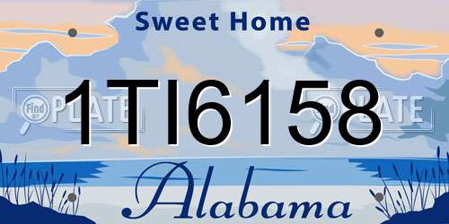 1TI6158 Alabama License Plate