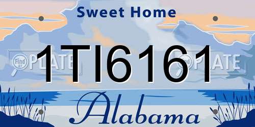 1TI6161 Alabama License Plate
