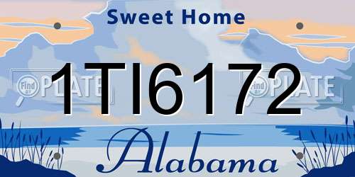 1TI6172 Alabama License Plate