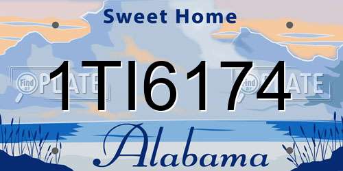 1TI6174 Alabama License Plate