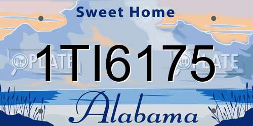 1TI6175 Alabama License Plate