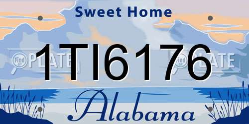1TI6176 Alabama License Plate