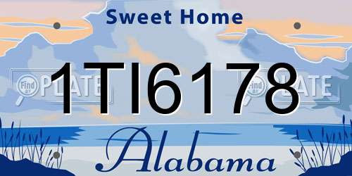 1TI6178 Alabama License Plate