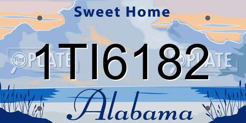 1TI6182 Alabama License Plate