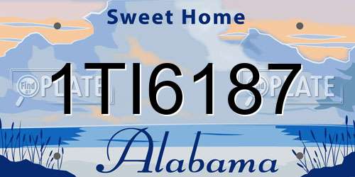 1TI6187 Alabama License Plate