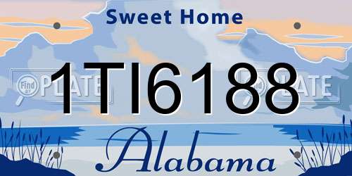 1TI6188 Alabama License Plate