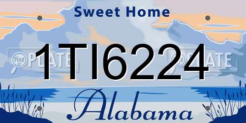 1TI6224 Alabama License Plate