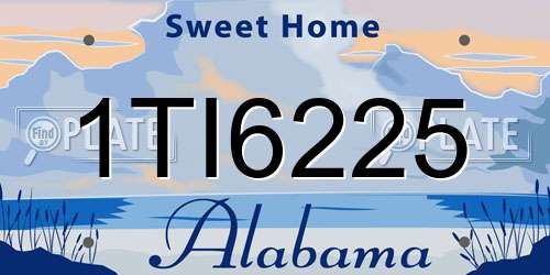 1TI6225 Alabama License Plate