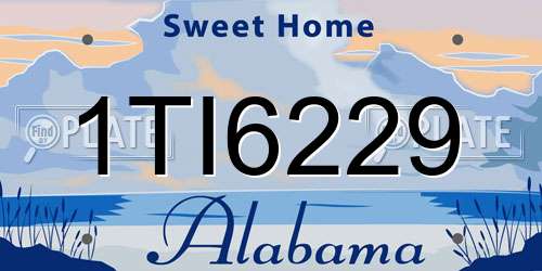 1TI6229 Alabama License Plate