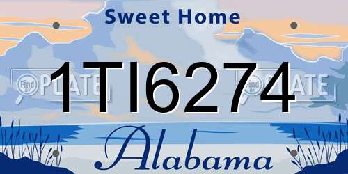 1TI6274 Alabama License Plate