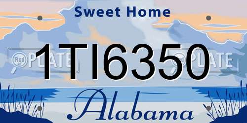 1TI6350 Alabama License Plate