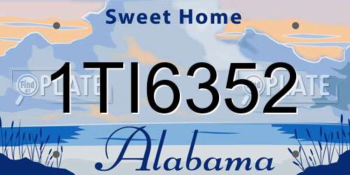 1TI6352 Alabama License Plate