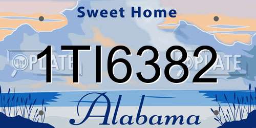 1TI6382 Alabama License Plate