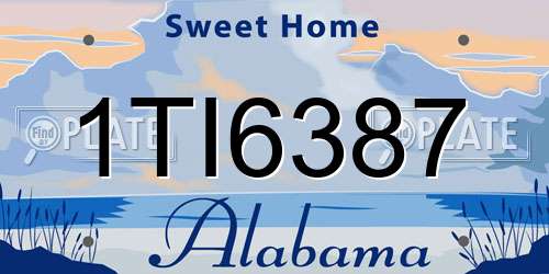 1TI6387 Alabama License Plate