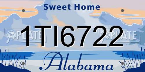 1TI6722 Alabama License Plate