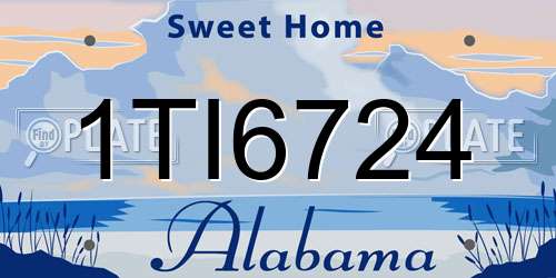 1TI6724 Alabama License Plate
